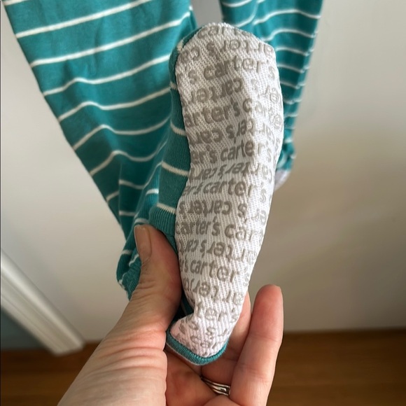 Carter's Whale Striped two way zip pajamas - Picture 4 of 4